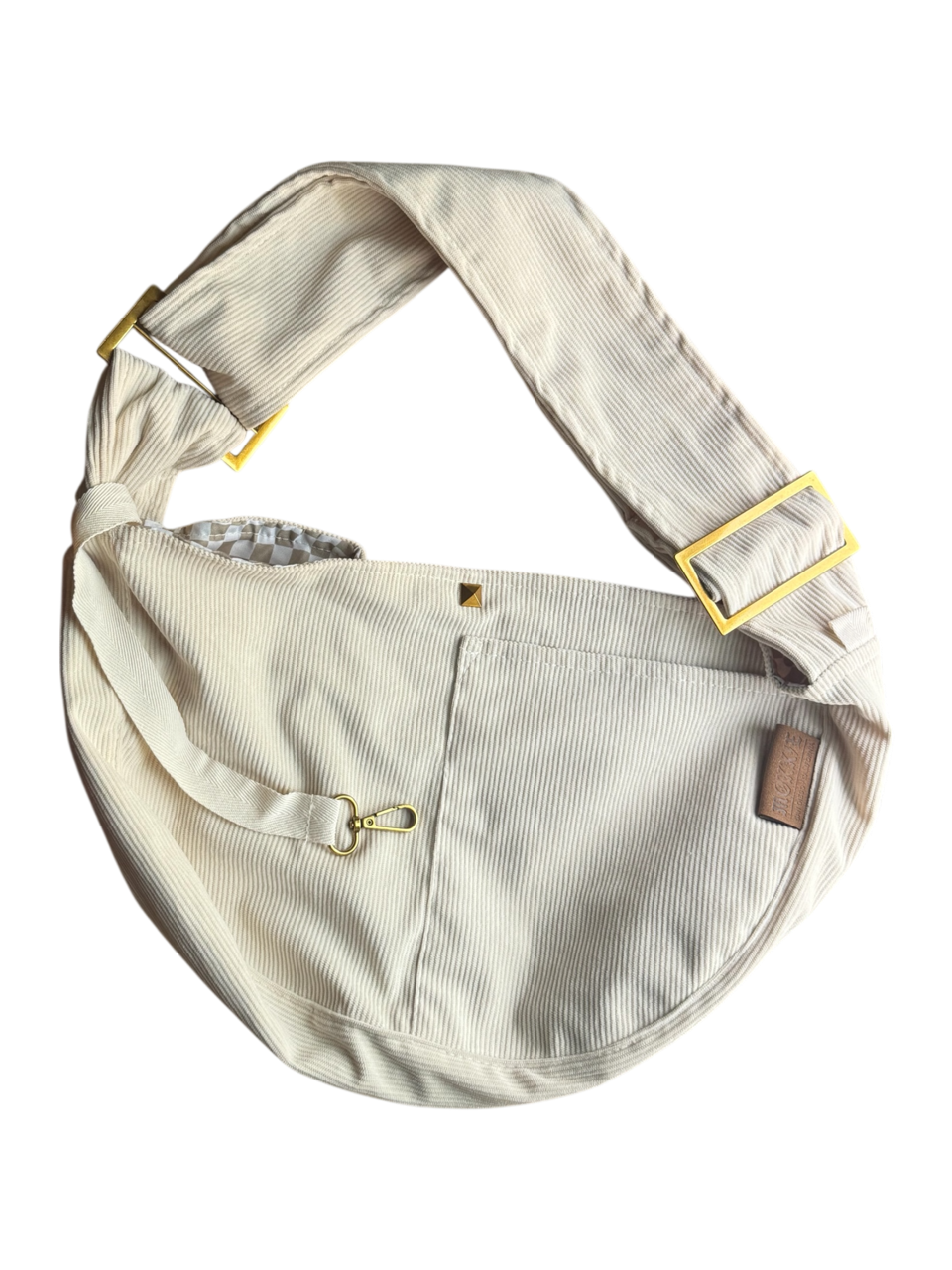 Bianco e Abbronzatura Marsupio portapet 'Tucker' di Moxxie in vendita all'ingrosso su Faire1