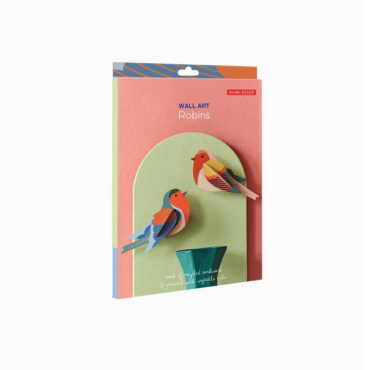 Studio Roof - Wholesale Wall Accent - 3D Wall Art - Garden Birds - Robins2
