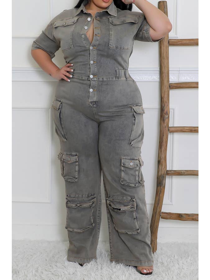 DENIM Plus Jumpsuit for wholesale on Faire