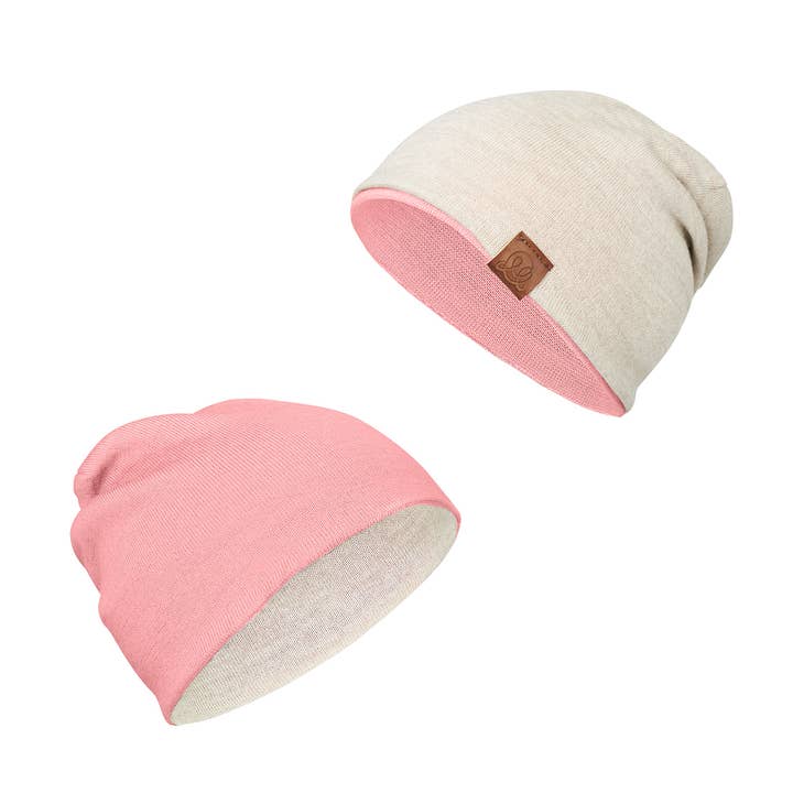 Merino-Wendemütze - Rosa-Beige für den Großhandel von MAYLILY