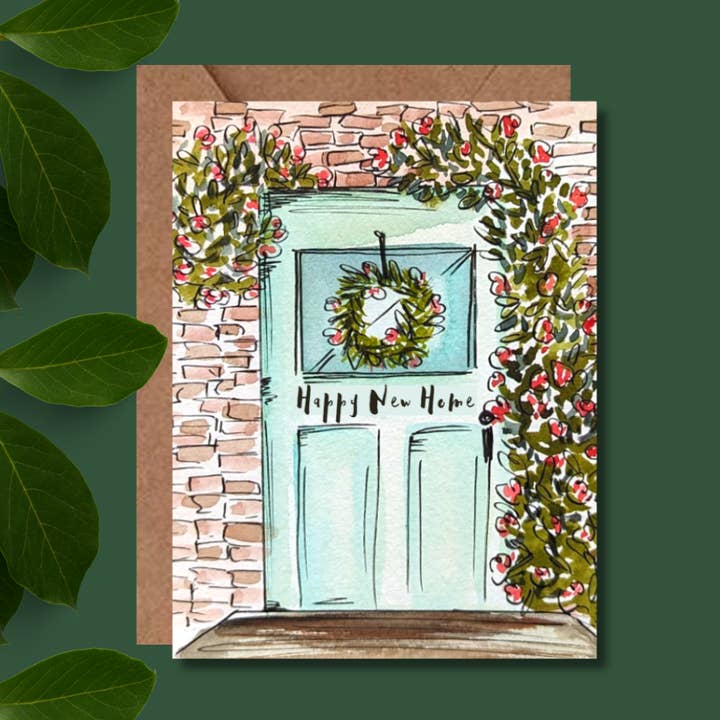 New Home Aquarell-Grußkarte von Amy Thompson für den Großhandel von Amy Rae Maker