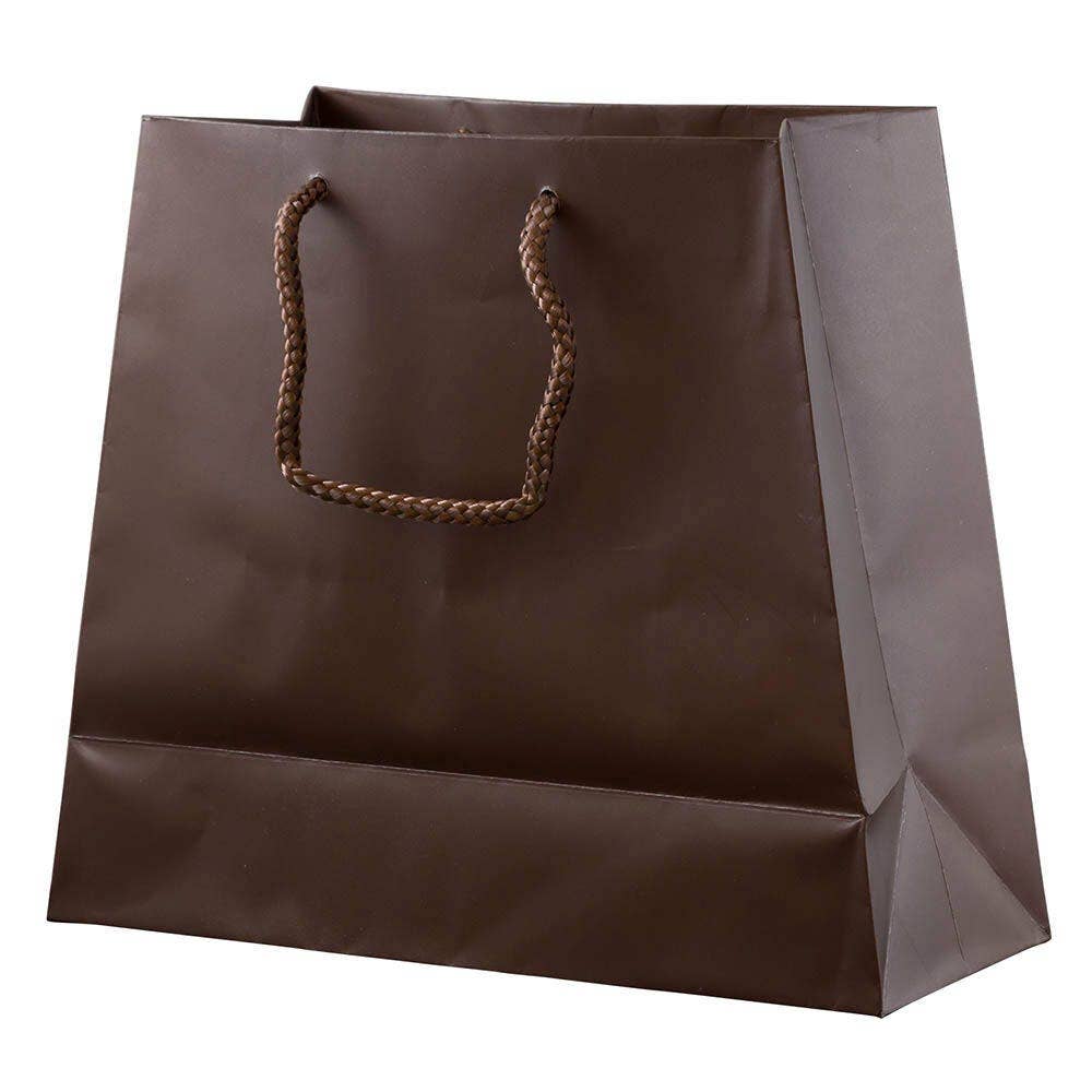 JAM PAPER - Wholesale Gift Bag - Trapezoid Gift Bags w/ Rope Handles, 7.5x4x8.25, Brown, 1PK1