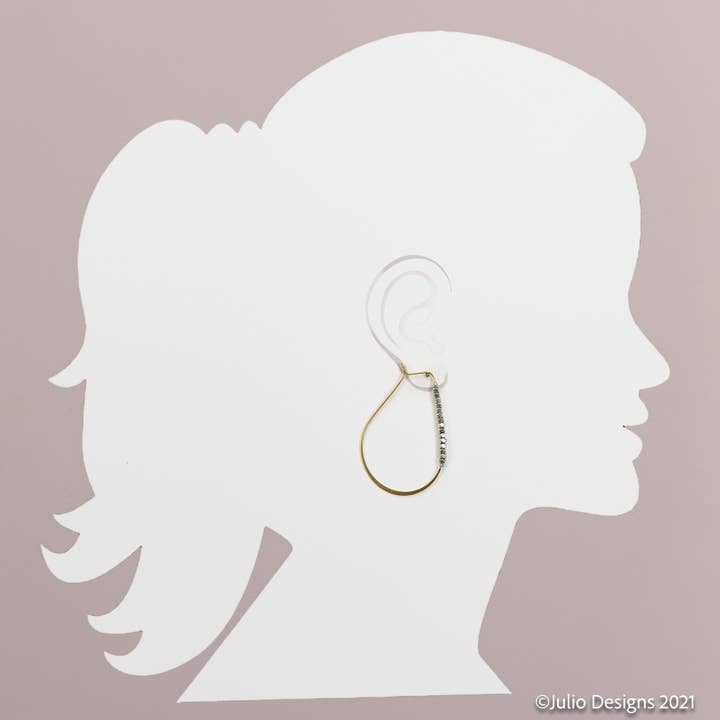 Julio Designs - Wholesale Hoop Earrings - ER567 Mixed Metal Kidney Hoop Earrings1