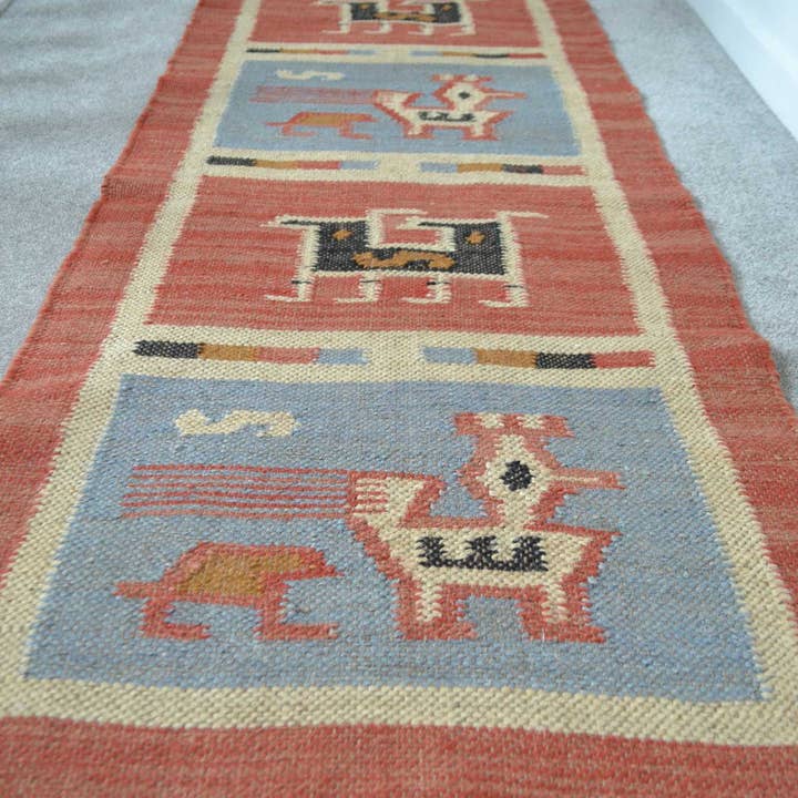 Designs Emporium - Wholesale Area Rug - Kilim Rug Birds Wool Jute Indian Handmade 2x3' 2x6' 2x9' 5x8'4