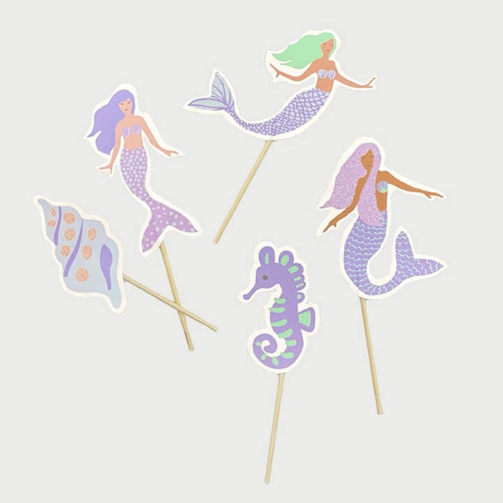 Coterie Party Supplies - Wholesale Cake/Cupcake Topper - Magical Mermaid Toppers (10 per pack)