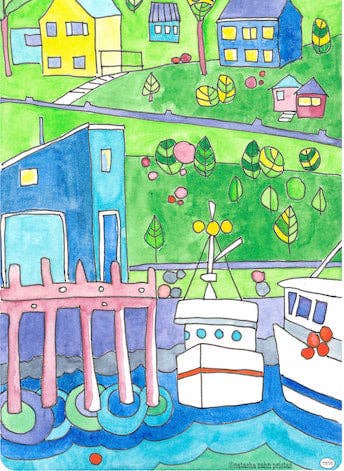 Natasha Zahn Studio – wholesale Vardagliga hälsningskort – Skiva av Kodiak 5 x 7 konstkort1