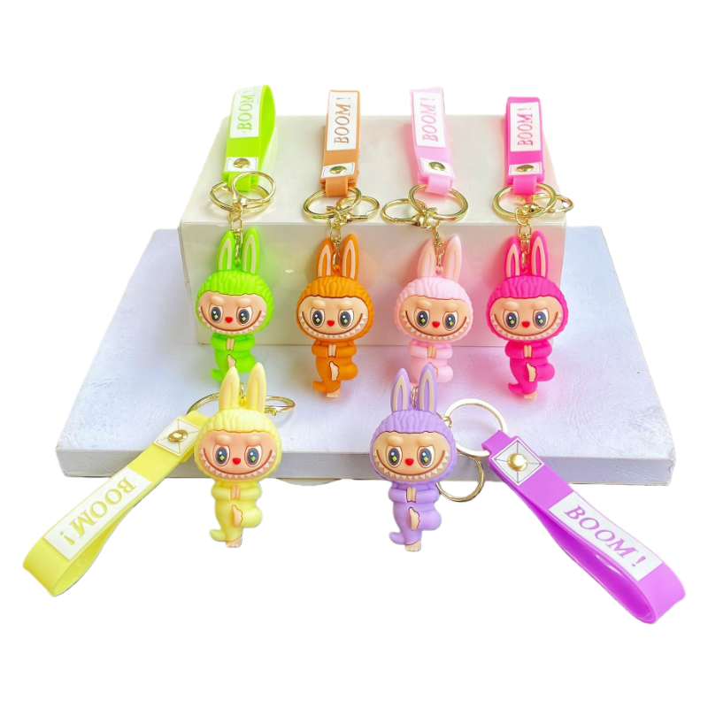 Auraquise - Vente Porte-clés – enfant - Porte-clés en silicone Monster Cozy Yoga Charm mignon dessin animé11