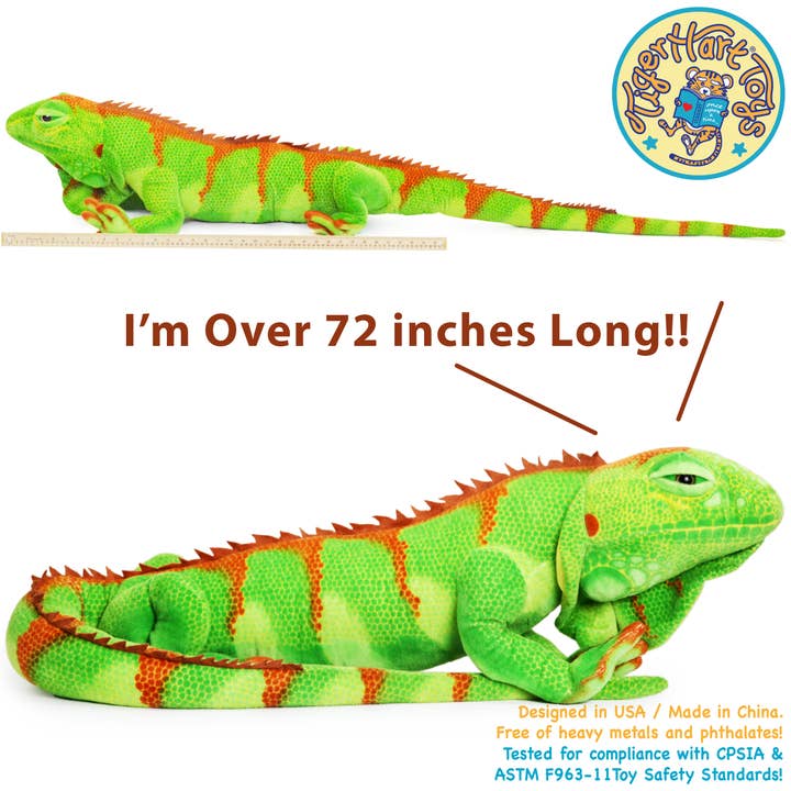 VIAHART Toy Co. - Wholesale Stuffed/Plush Toy - Kids & Baby - Ignacio The Iguana | 75 Inch Stuffed Animal Plush2