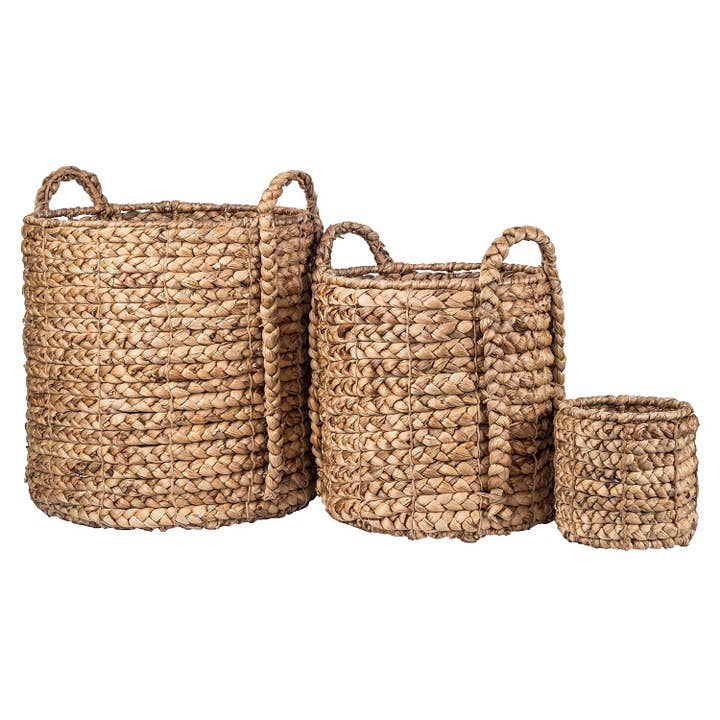 Kenna Basket Collection With Handles-Natural BS1008 for wholesale by Replica Plants and Decor