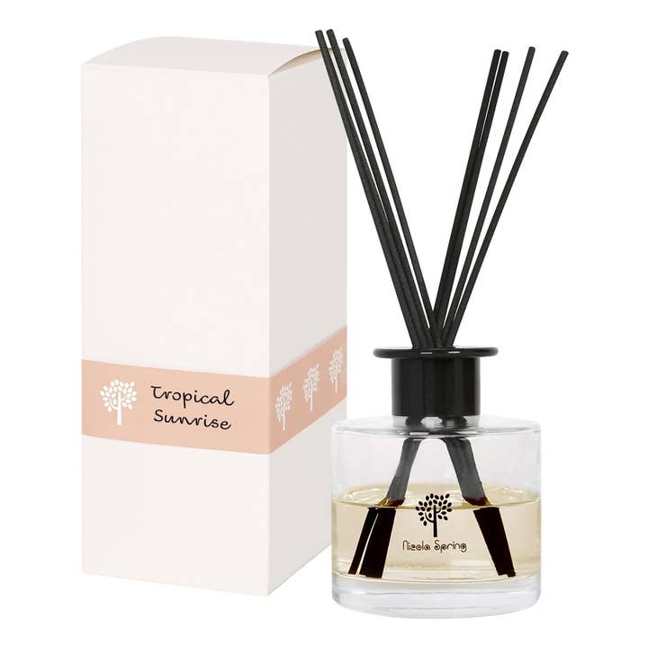 Glass Reed Diffuser - 200ml - Tropical Sunrise for wholesale by Rinkit Ltd