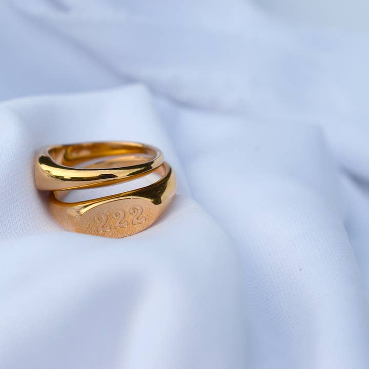 TNT Goods - Wholesale Signet Ring - Angel Number Ring: 222