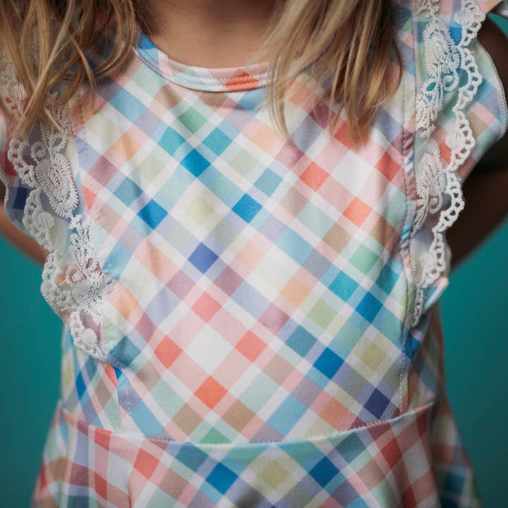 Fancy Plaid Twirl Kjole for engroshandel hos JustForLittles