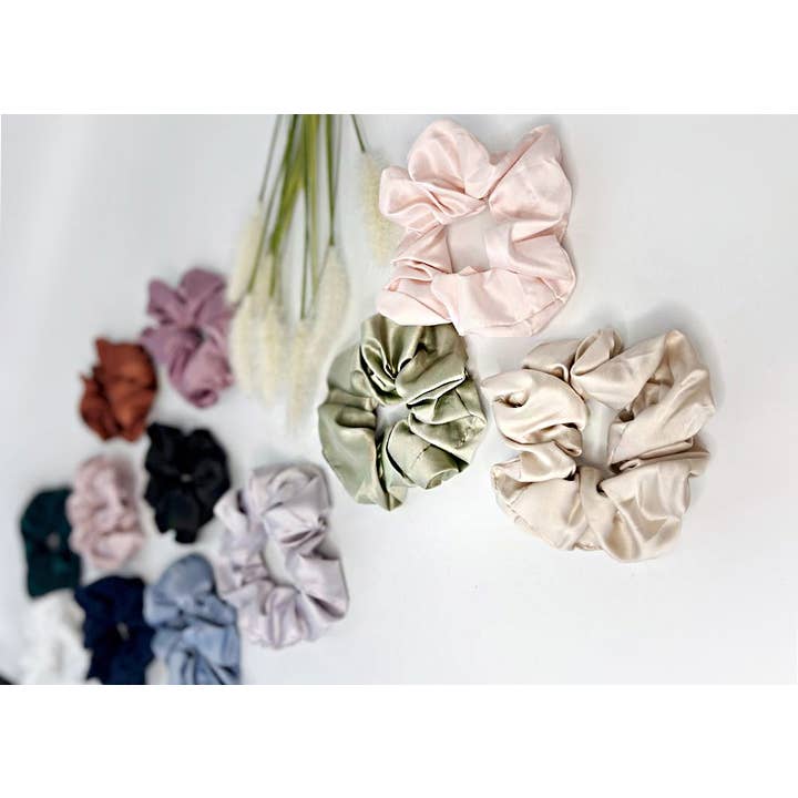 The Blissful - Wholesale Scrunchie - Women's - Satin Silk Scrunchies Bridal Hair Satin Scrucnhies