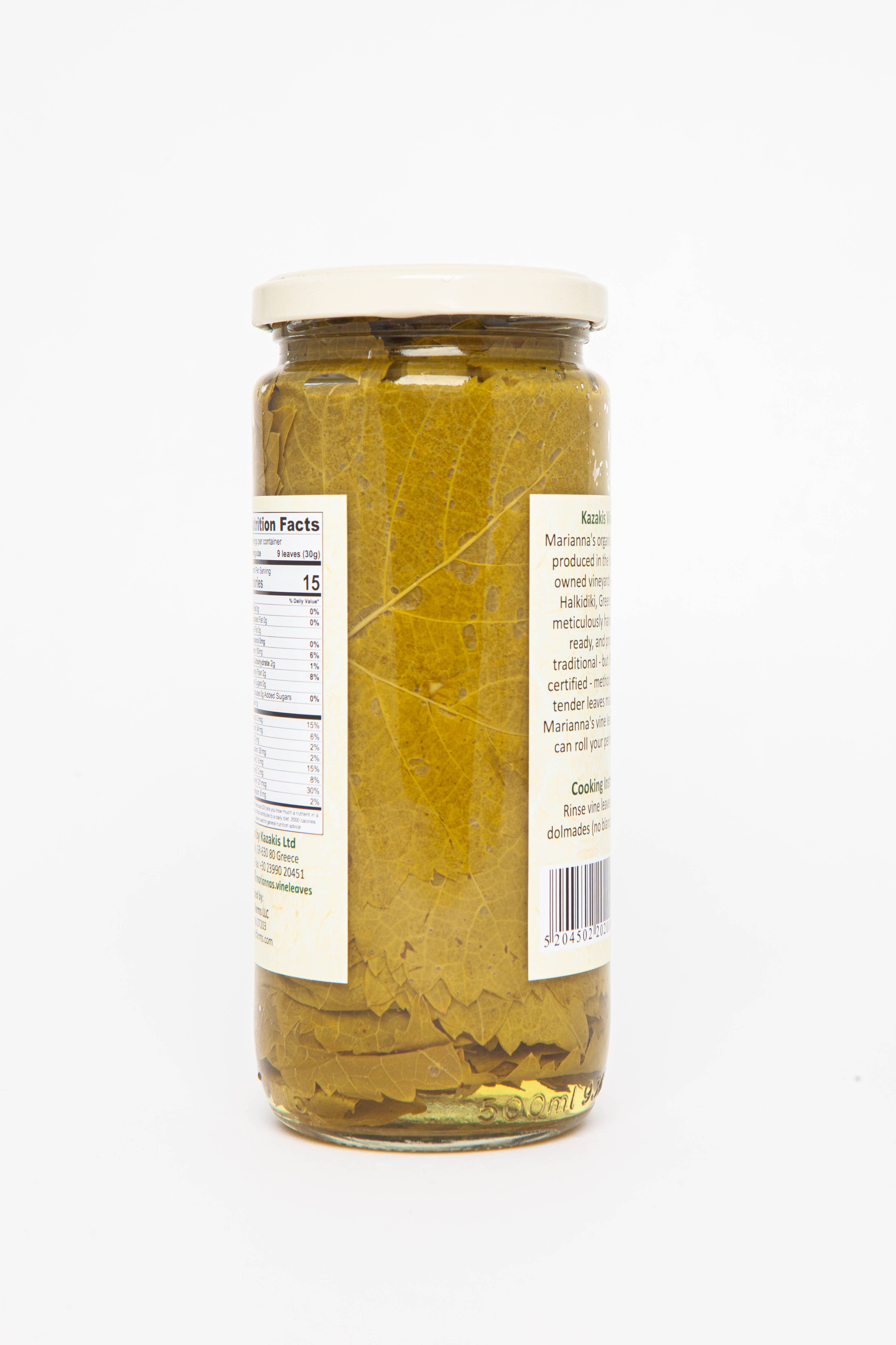 Hellenic Farms - Wholesale Pickled Vegetables - Marianna's Organic Vine Leaves2