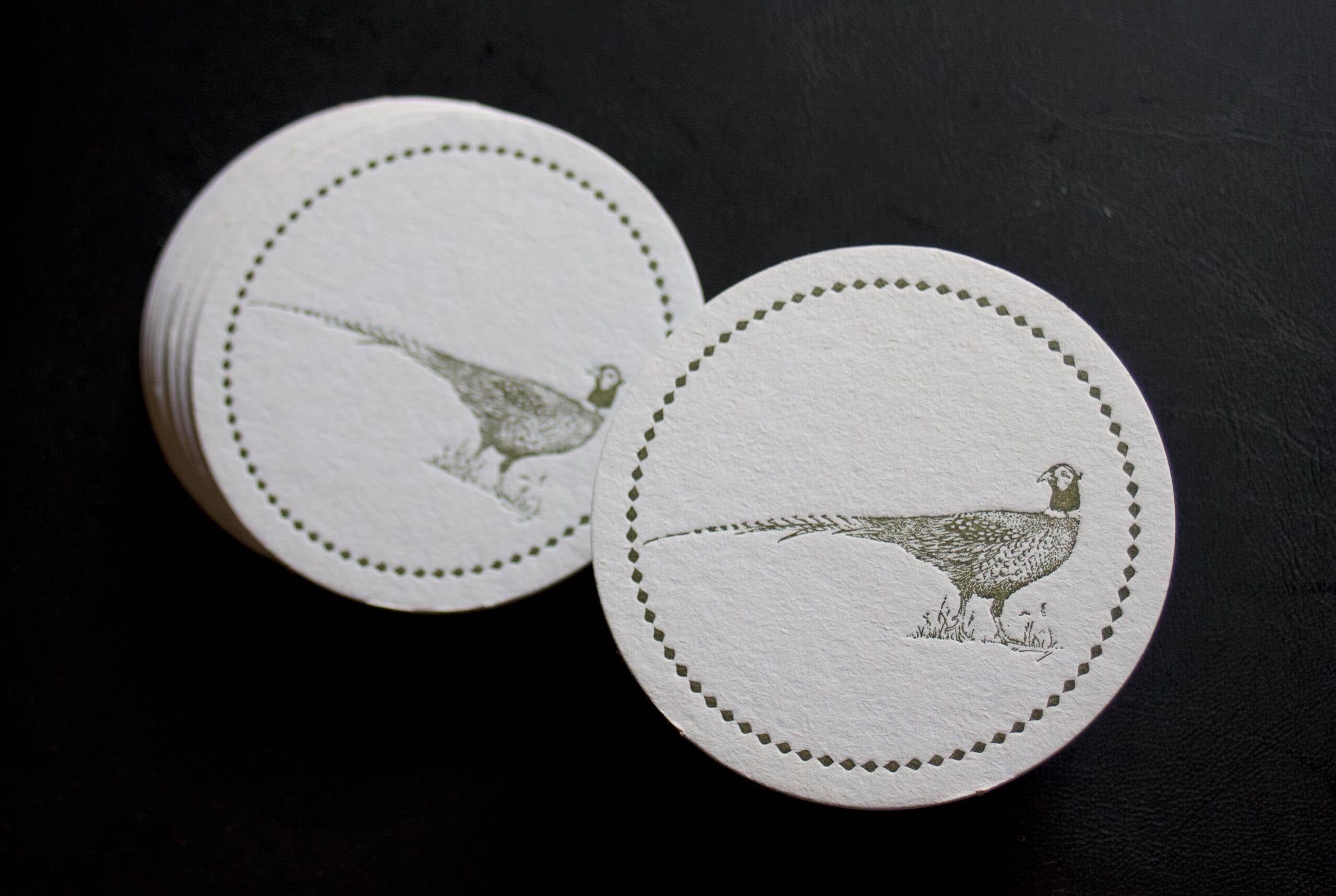 Ancesserie Letterpress - Wholesale Coasters - Pheasant Coasters1