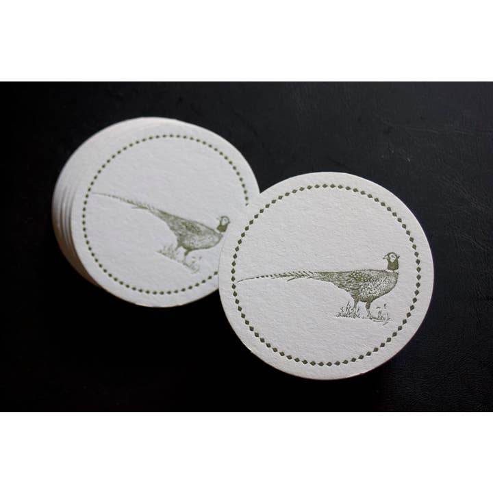 Ancesserie Letterpress - Wholesale Coasters - Pheasant Coasters1