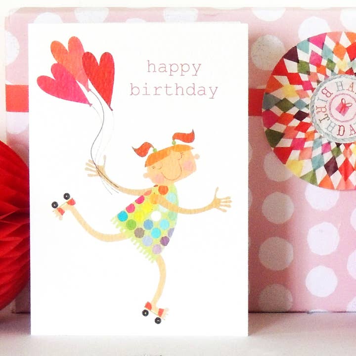 Kali Stileman Publishing – Großhandel Geburtstagskarten – TB19 Rollschuh-Geburtstagskarte1