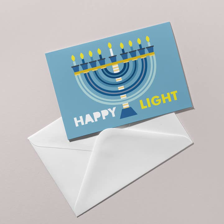 Happy Light Hanukkah Card for wholesale by Mint Parcel