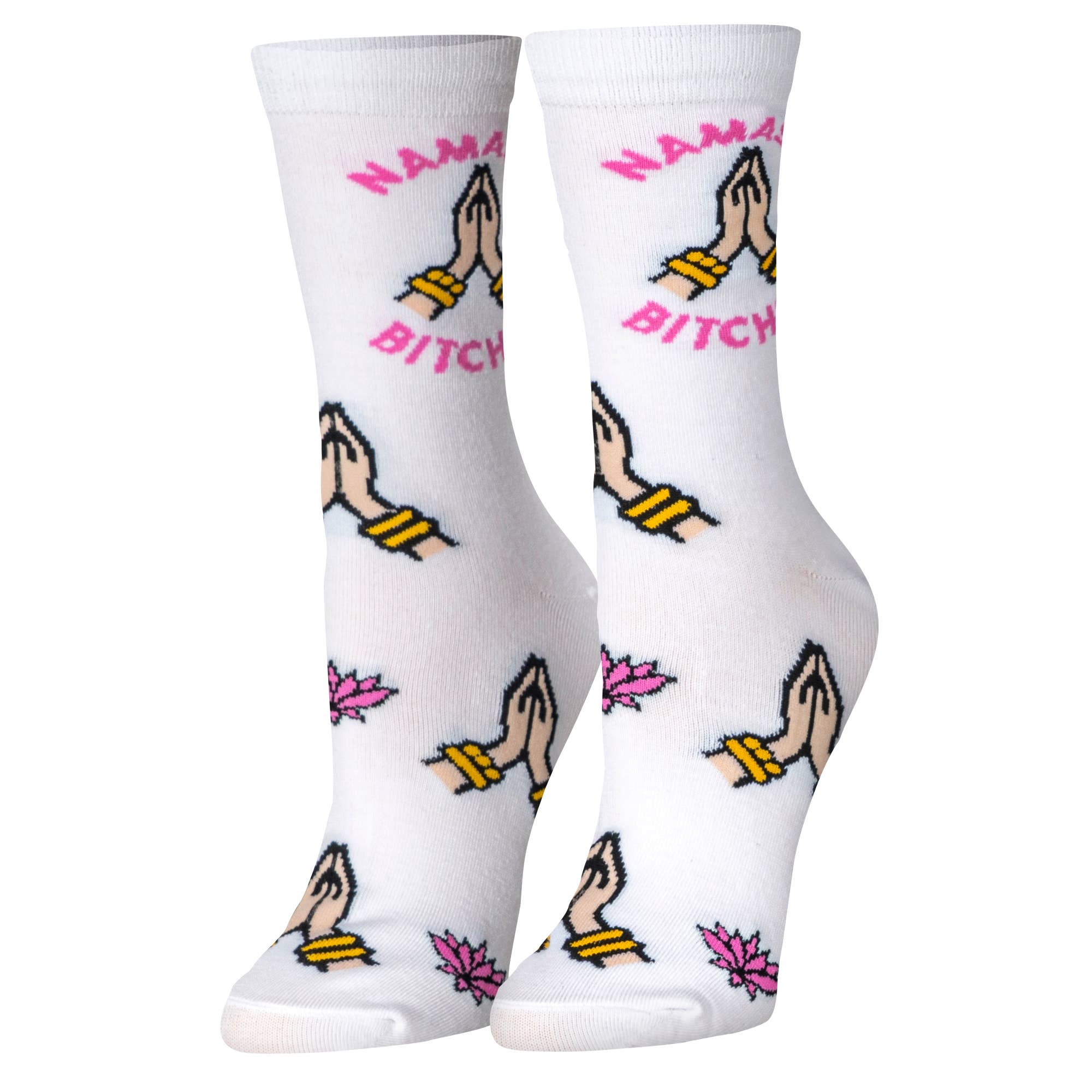 Crazy Socks - Vente Chaussettes – femme - Namaste Bitches - Crew plié pour femme1
