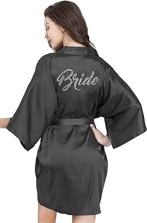 LA Merchandise - Wholesale Robe - Women's - La Merchandise LAB1800 Women's Satin Short Bridal Party Robe35