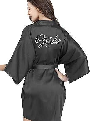 LA Merchandise - Wholesale Robe - Women's - La Merchandise LAB1800 Women's Satin Short Bridal Party Robe35