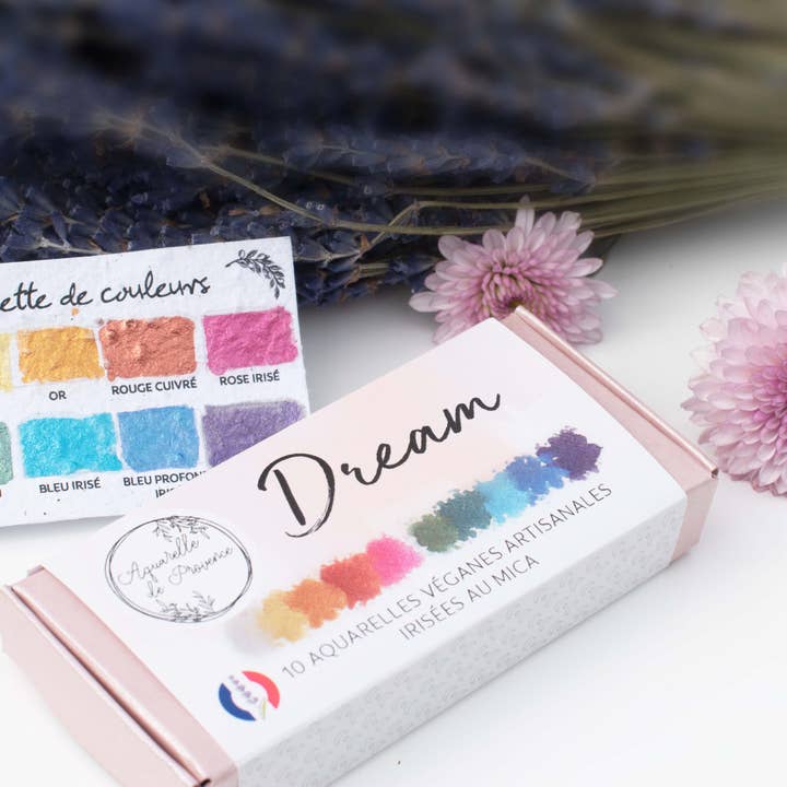 Aquarelle de Provence - Wholesale Watercolor Paint - 'DREAM' PALETTE - 10 extra-fine metallic watercolors2