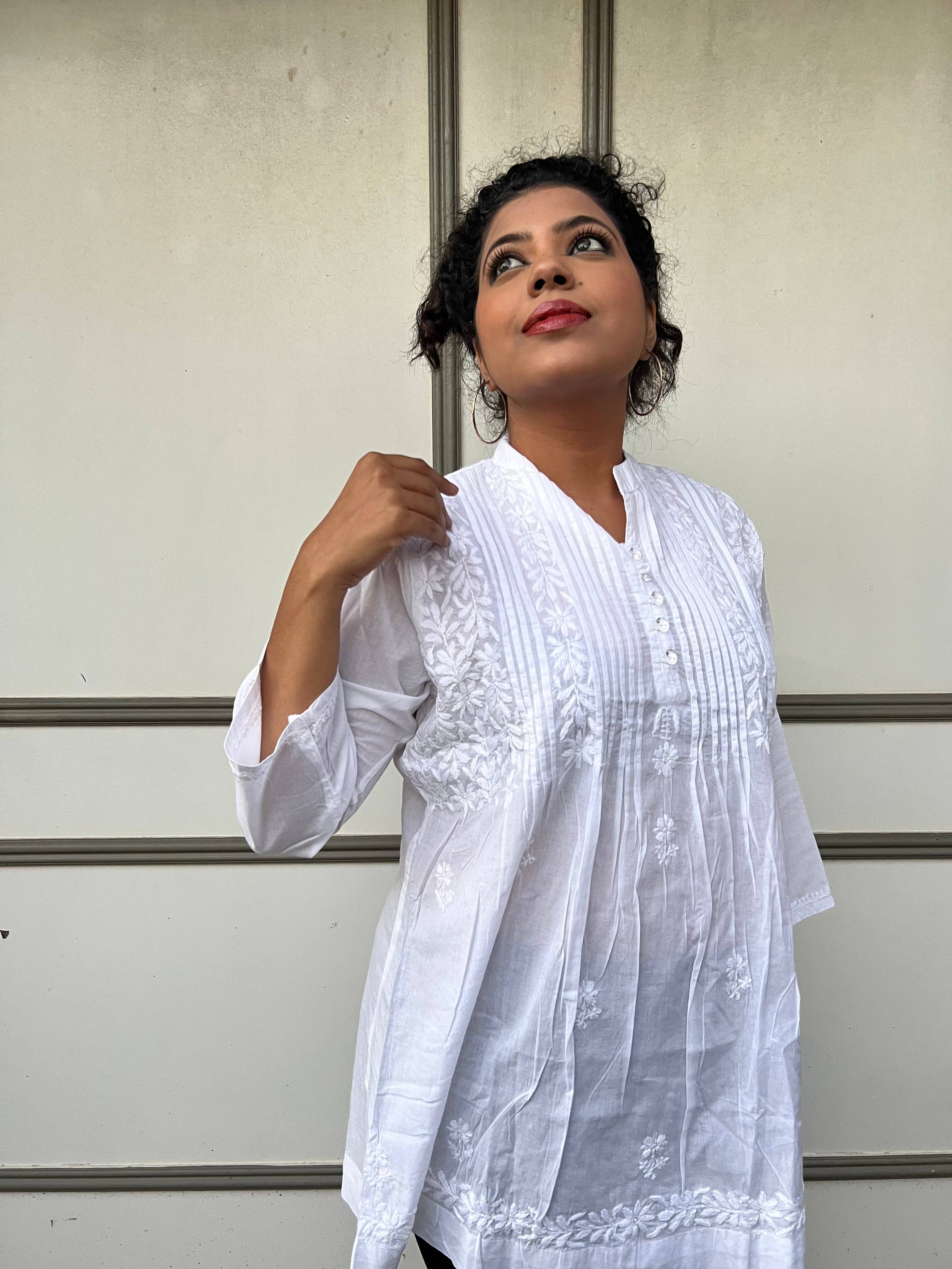 EeshaBoutique Australia - Wholesale Blouse – Women’s - White Short Blouse-Rosa8