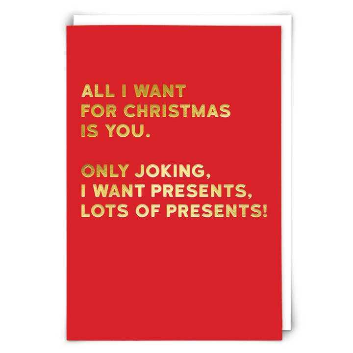 Holiday Presents Greeting Card for wholesale by Redback Cards - ALL duties and tariffs paid