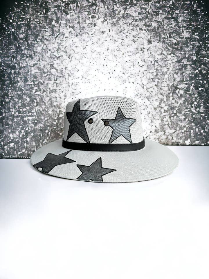 Silverstjärnor målad jutehatt för wholesale av Bella Soul