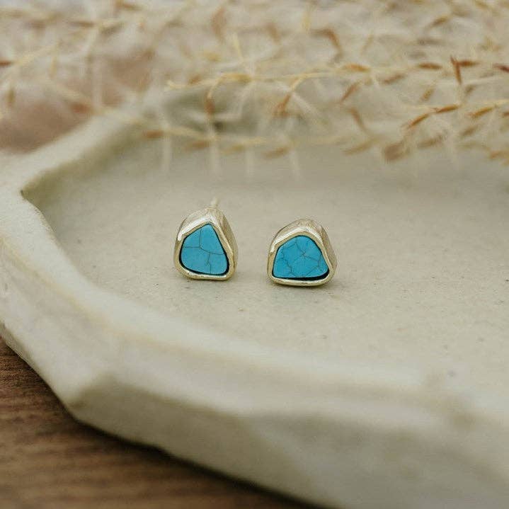 fleck studs-turquoise for wholesale by Wild Abandon Jewelry