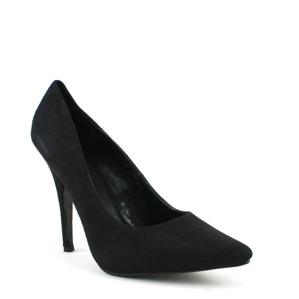 Shuzee – wholesale High heels – Women’s – Black Suede High High Stiletto Court Shoes1