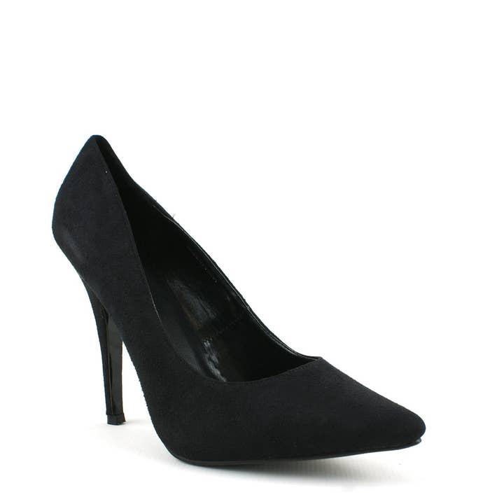 Shuzee – wholesale High heels – Women’s – Black Suede High High Stiletto Court Shoes1