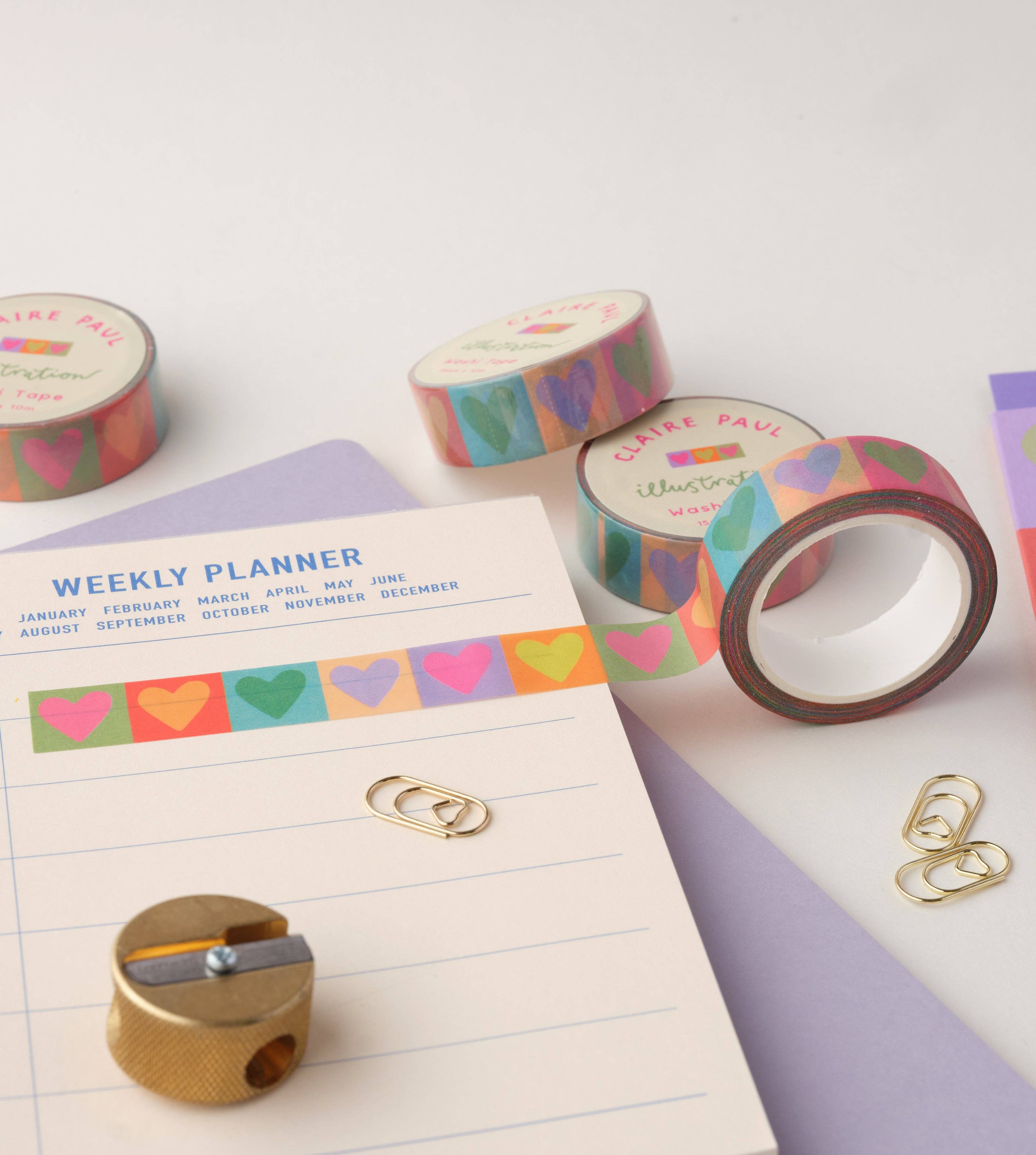 Claire Paul - Wholesale Washi Tape - Rainbow Love Hearts Washi Tape5