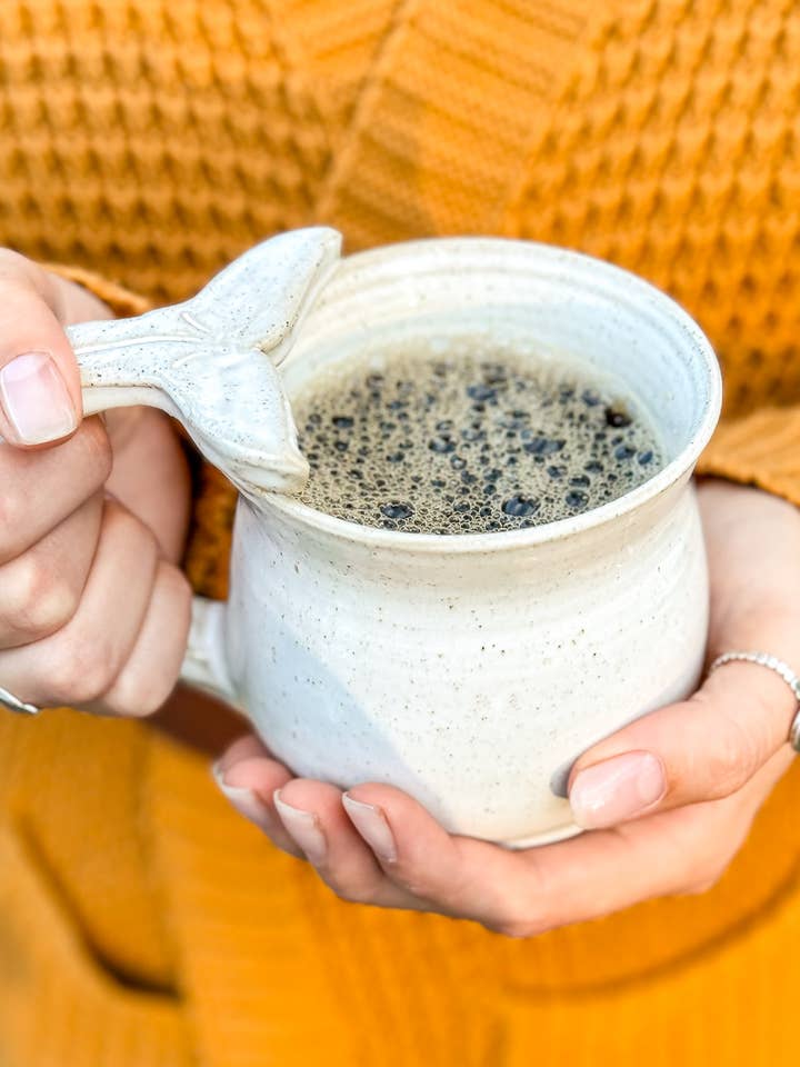 Whale Tail handle - Ceramic Mug for wholesale by Wolf and Clay Pty Ltd
