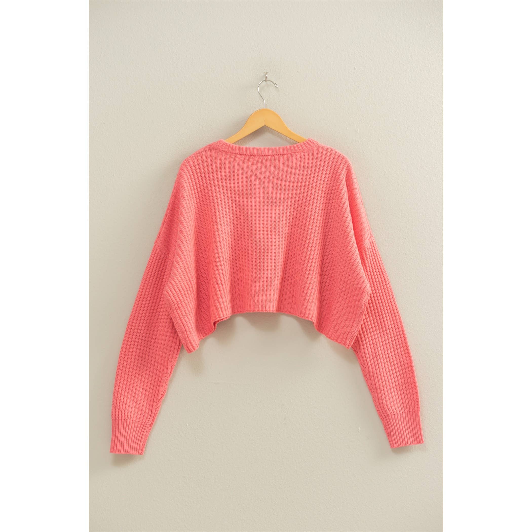 Double Zero - Wholesale Knit Sweater - Women's - Cropped Knit Sweater With Crew Neck16