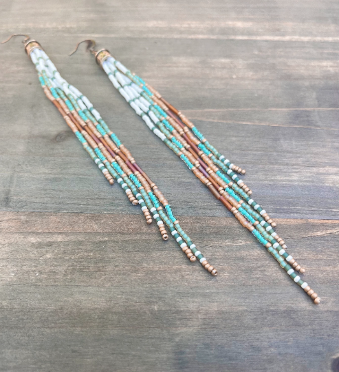 Wild Honey Pie Design - Wholesale Tassel Earrings - Boho Beaded Fringe Earrings, Handwoven Seed Bead Earrings1