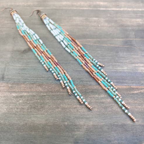 Wild Honey Pie Design - Wholesale Tassel Earrings - Boho Beaded Fringe Earrings, Handwoven Seed Bead Earrings1