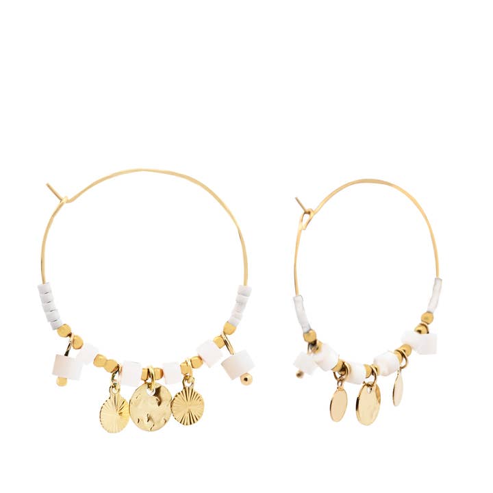 AMORINO SRL - Wholesale Hoop Earrings - HOOP EARRINGS WITH PENDANTS AND CRYSTALS - NK2112496F402