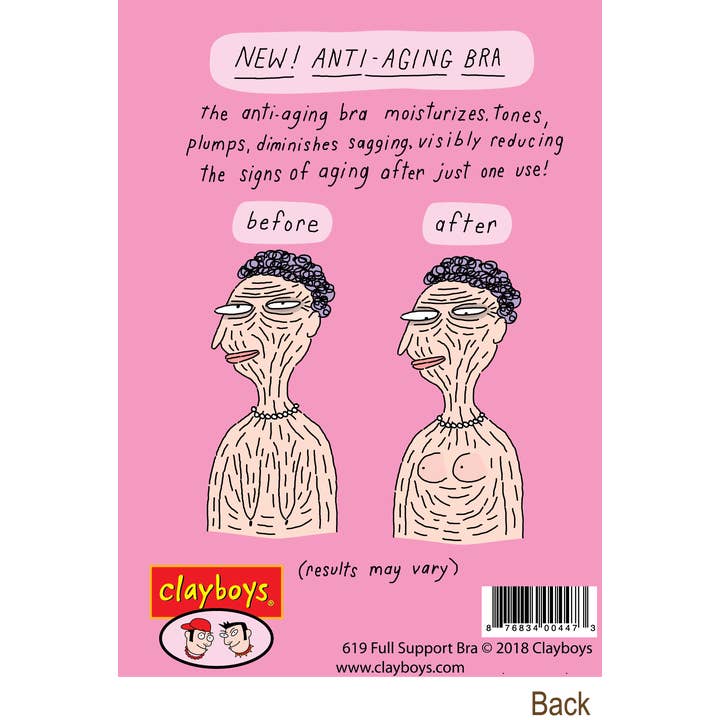 Clayboys Cards - Wholesale Birthday Card - 619 Full Support Bra (Any Occasion Card, Birthday Card)2