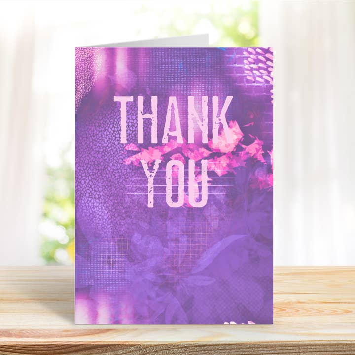 Thank You purple card for wholesale by NaviStitch