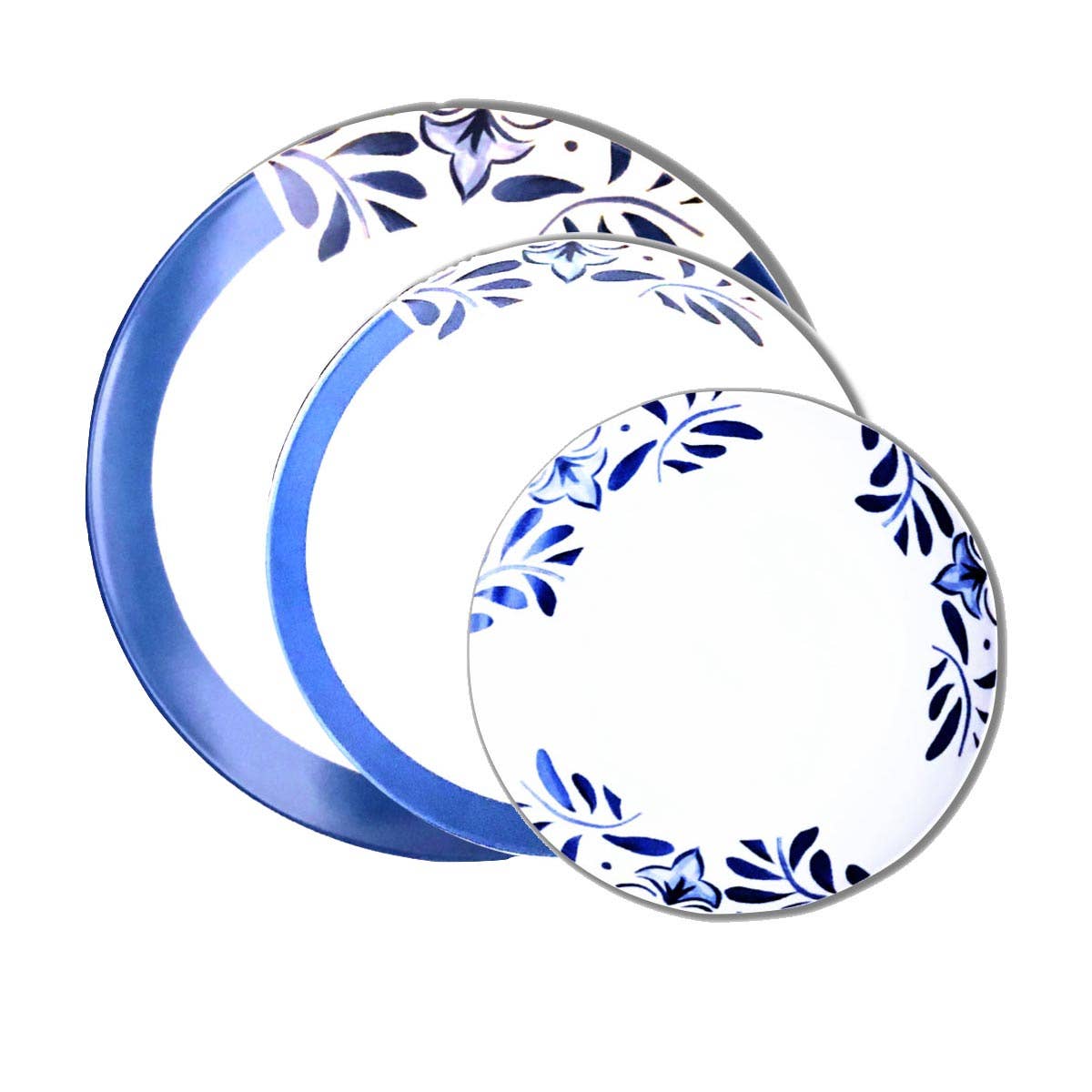 Serafino Zani - Wholesale Dinner Plate - Ceramics SANTORINI - Table Setting set of 3 plates1