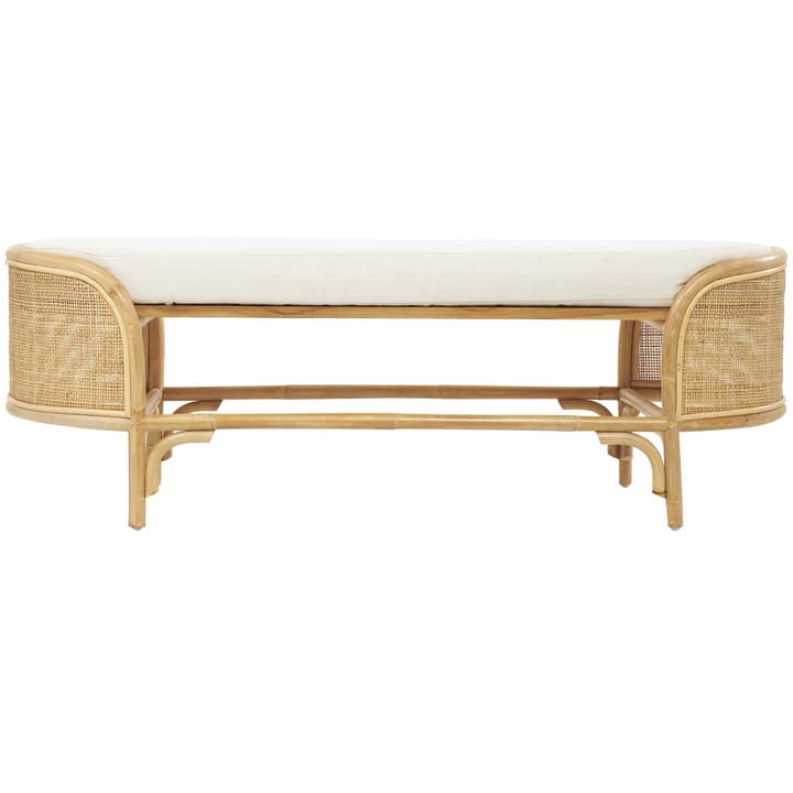 UMA Home Decor - Wholesale Bench - Natural Brown Rattan Bench