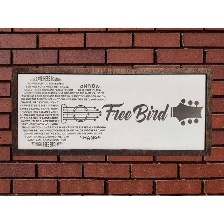 Crates Etc - Wholesale Sign - Free Bird sign - Lynyrd Skynyrd - Custom gifts - Song lyrics