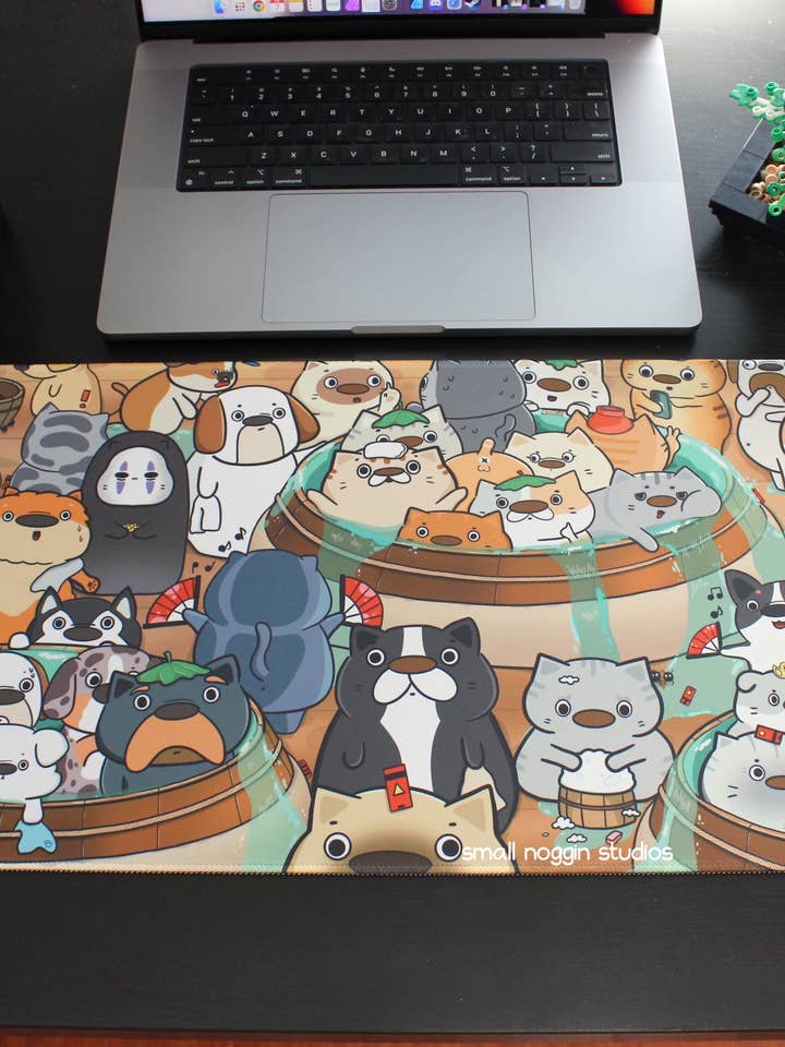 Spirited Away The Bath House XL Desk Mat; Office Decor Pad for wholesale by Small Noggin Studios