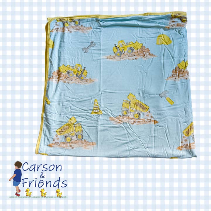 Manta de Viscosa de Bambú de Doble Capa con Camiones de Construcción para venta al por mayor de Carson & Friends