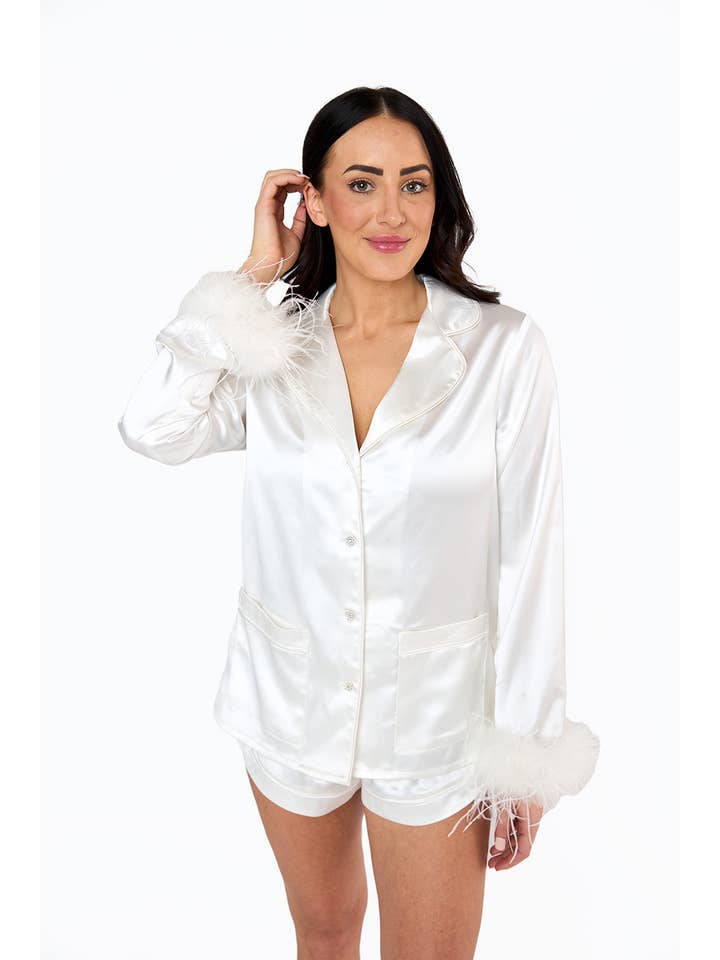BuddyLove - Wholesale Sleepwear Set - Women's - Prescott White Pajama Set