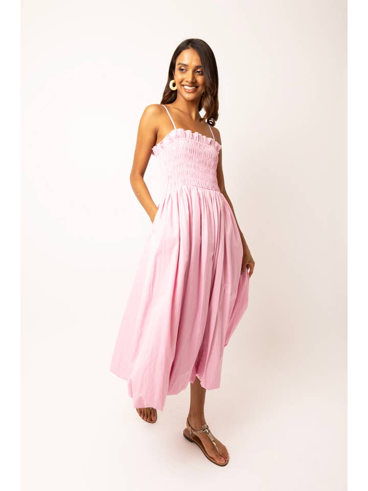 Polly Pink Stripe Puffball Dress for wholesale on Faire3