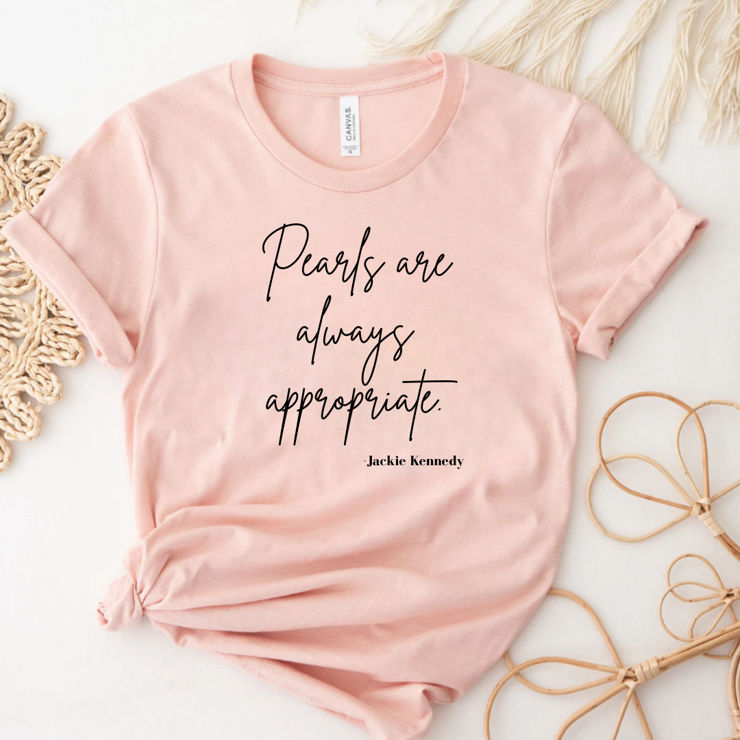 Funk Town Tees - Wholesale Screen Printed T-Shirt - Women's - Pearls are Always Appropriate Graphic Tee 2