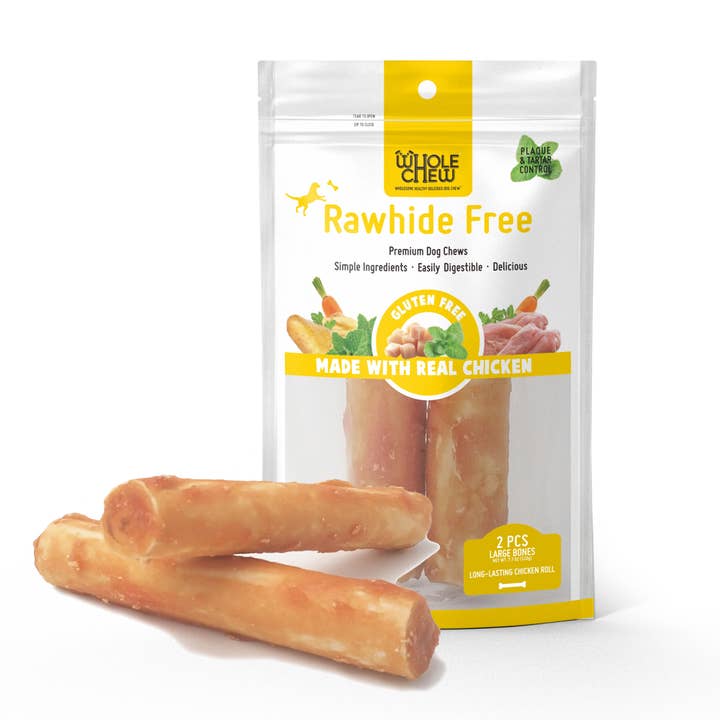 WholeChew - Wholesale Pet treats – Dog - Rawhide Free Dog Treats Long Lasting Chicken Retriever Rolls9