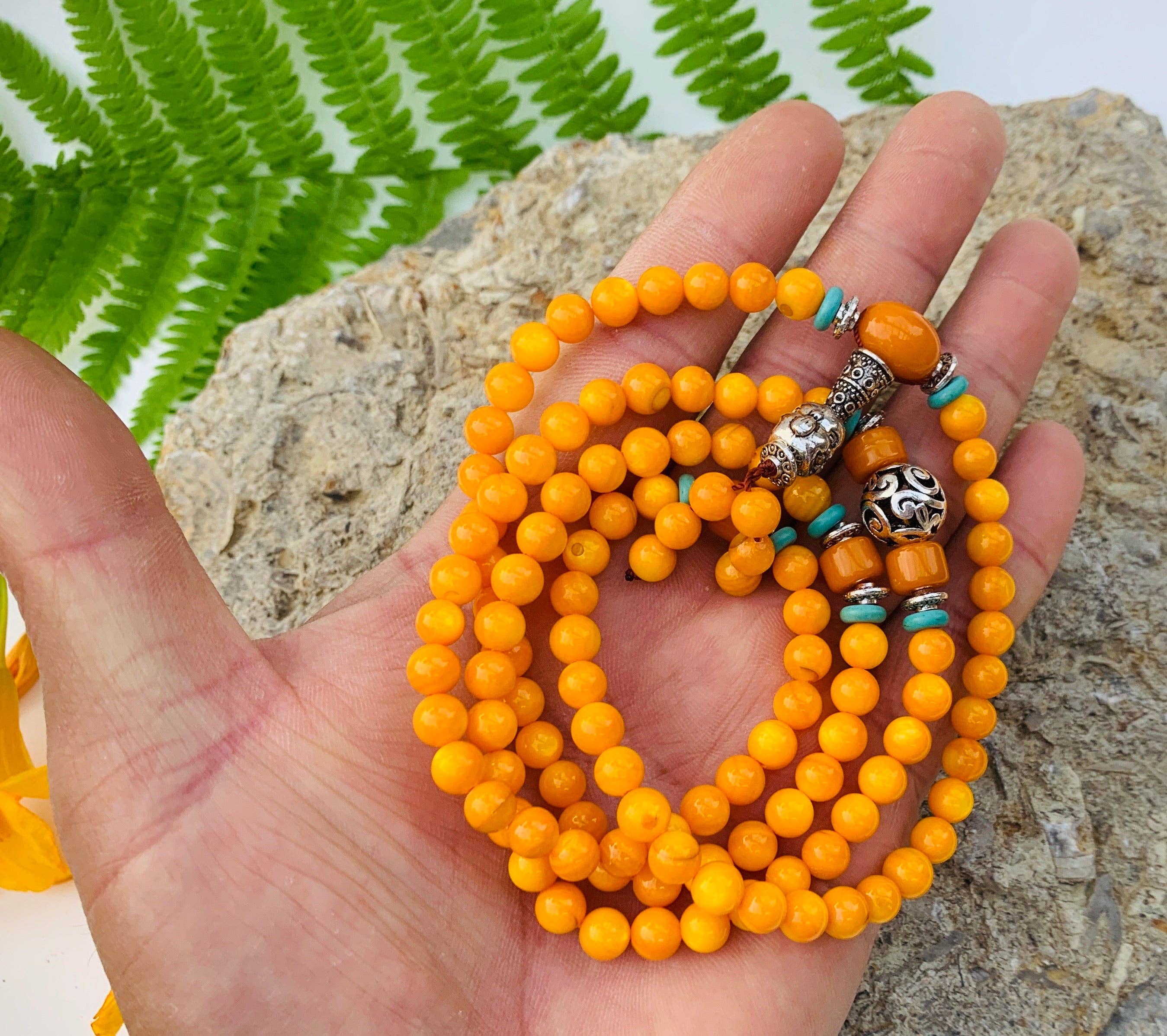 Lungta Imports - Wholesale Prayer Beads Necklace - Tibetan Buddhist Mala / Rosary 108 Glass Beads12
